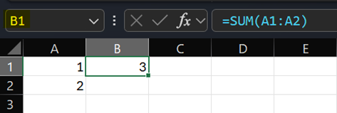 Yellow = Name Box, Blue = Formula Bar